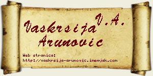 Vaskrsija Arunović vizit kartica